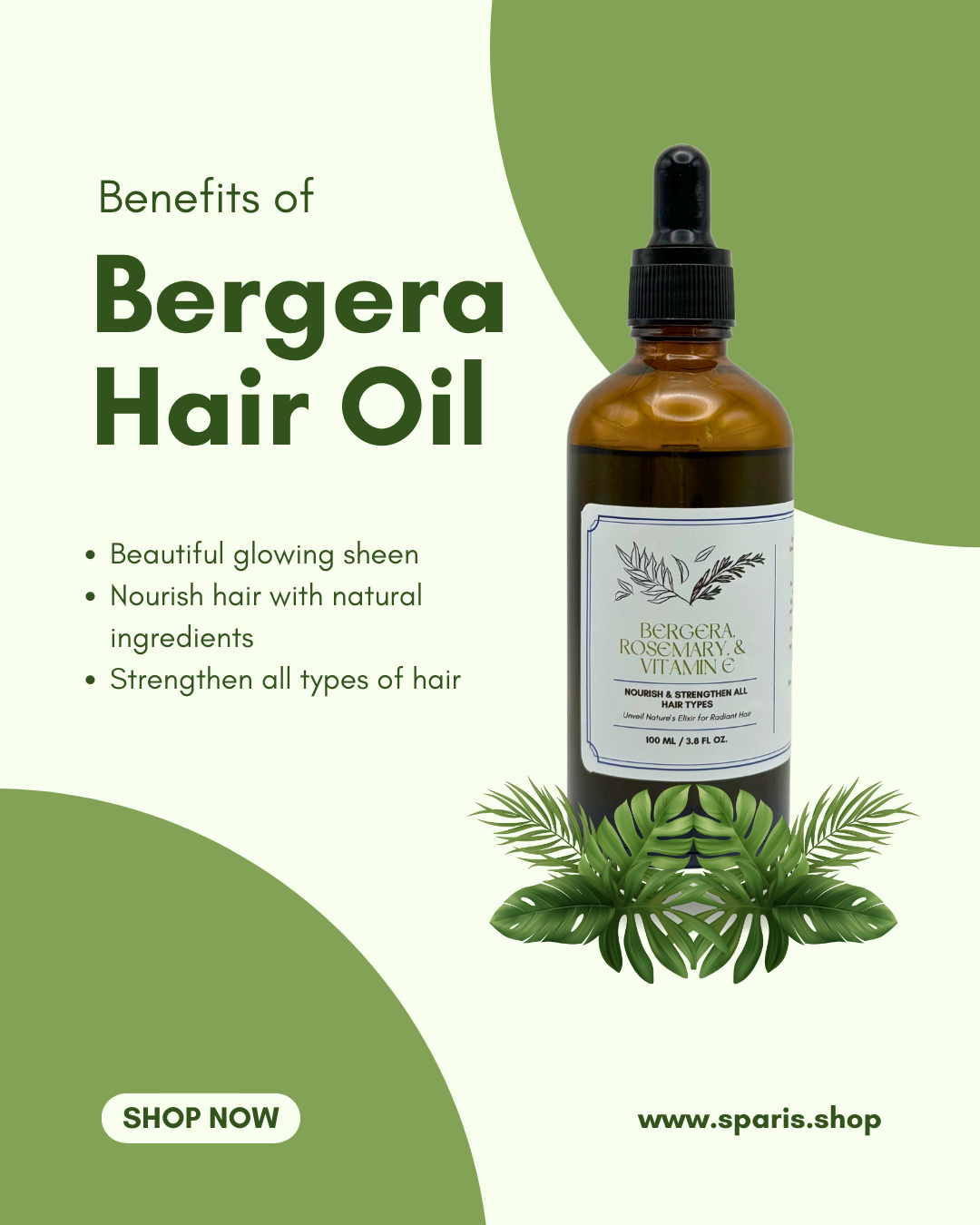 Bergera, Rosemary, & Vitamin E Hair Oil